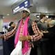 Former NBA player Dennis Rodman prepares to check in for his flight to North Korea at Beijing’s international airport.
WANG ZHAO/AFP/Getty Images